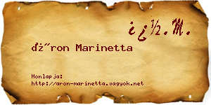 Áron Marinetta névjegykártya